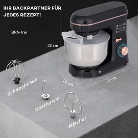Homcom Knetmaschine 5,5L Schwarz