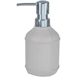 Seifenspender KLEINE WOLKE "Adona", grau (auster), B:7,5cm H:16cm L:7,5cm, Polyresin (Kunststein), Dosierspender