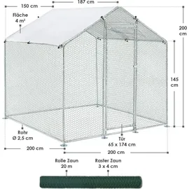 Juskys Freilaufgehege HLS25T