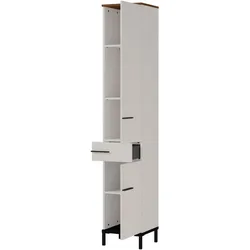 Tchibo - Hochschrank "Yonkers" Kaschmir/Nuss - 34x34x190cm - schwarz - Holz
