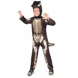 JADEO Monster-Kostüm Dinosaurier-Kostüm für Kinder Overall schwarz schwarz 122/134 (7-9 Jahre)