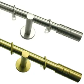 GARDINIA Gardinenstangen Set Zylinder 1-läufig Ø 20 mm 120 cm edelstahl-optik