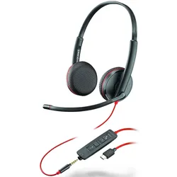 Poly Blackwire 3225 Headset, Stereo, USB-C und 3,5mm -Klinke, Unified Communication optimiert