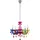 GLOBO Kronleuchter modern Pendelleuchte Schlafzimmerleuchte 5 flammig, Kristalle bunt, Metall Acryl, 5x E14, DxH 44 x 128 cm