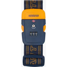 American Tourister - Gepäckgurt mit TSA‐Schloss, Sicheres Kofferband für Reisen, Dunkelblau/Orange