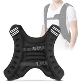 Gewichtsweste 10Kg, Weighted Vest Verstellbare Laufweste Trainingsweste Gewichtsmanschetten mit Reflexstreifen und Verstell-Riemen für Krafttraining Laufen Fitness