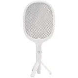 Grafner Fliegenklatsche elektrische Fliegenklatsche Akku Insektenvernichter Mücken USB UV LED, L ca. 52 cm, B: ca. 21,5 cm, UV-LED-Licht, aufladbarer Akku, 1200 mAh weiß