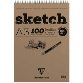 Clairefontaine Skizzenblock Sketch DIN A3, 100 Blatt,