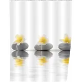 Wenko Duschvorhang Stones with Flower 180 x 200 cm mehrfarbig