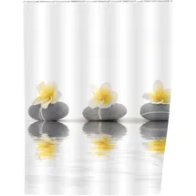 Wenko Duschvorhang Stones with Flower 180 x 200 cm mehrfarbig