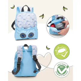 NICI Rucksack mit Roter Panda Plüschtier - blau