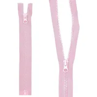 mumbi Reißverschluss teilbar 5mm 60cm Rosa Kunststoff Reißverschlüsse mit Zipper grobe Zähne