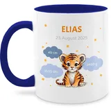 Tasse Tassen 325ml - Geschenk personalisiert mit Geburtsdaten I Geschenke zur Geburt Daten - 325 ml - Dunkelblau - personalisierte geburtsgeschenk namen, uhrzeit, name baby neugeboren