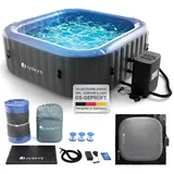 Juskys SpaLuxe 185 x 185 Grau/Blau inkl. LED-Beleuchtung