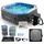 Juskys SpaLuxe 185 x 185 Grau/Blau inkl. LED-Beleuchtung