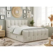 MKS Meble King Boxspringbett 200 x 200 cm H3 Beige