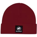 Mammut Beanie Fedoz mit Markenlogo-Aufnäher rot