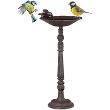 Relaxdays Vogeltränke Gusseisen, Braun