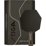 Stiga Pro Carbon+ Cybershape Tischtennisracket, 5-Sterne-Profi-Tischtennisschläger mit sechseckiger Form für Offensive Spieler