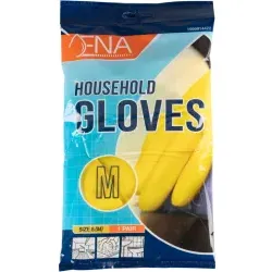 ENA Household Haushaltshandschuhe, Latex, gelb 1999914422 , 1 Karton = 144 Paar, Größe M
