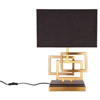 Riess Ambiente Moderne Tischleuchte ATLANTIS 56cm gold Modern Design Tischlampe mit Stoffschirm Tischlampe Lampe