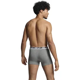 Puma Boxershorts "MEN MULTI LOGO BOXER 2P", Herren, Gr. M, grau (grau melange), Obermaterial: 95% Baumwolle, 5% Elasthan, meliert, eng, Unterhosen, Komfortbund