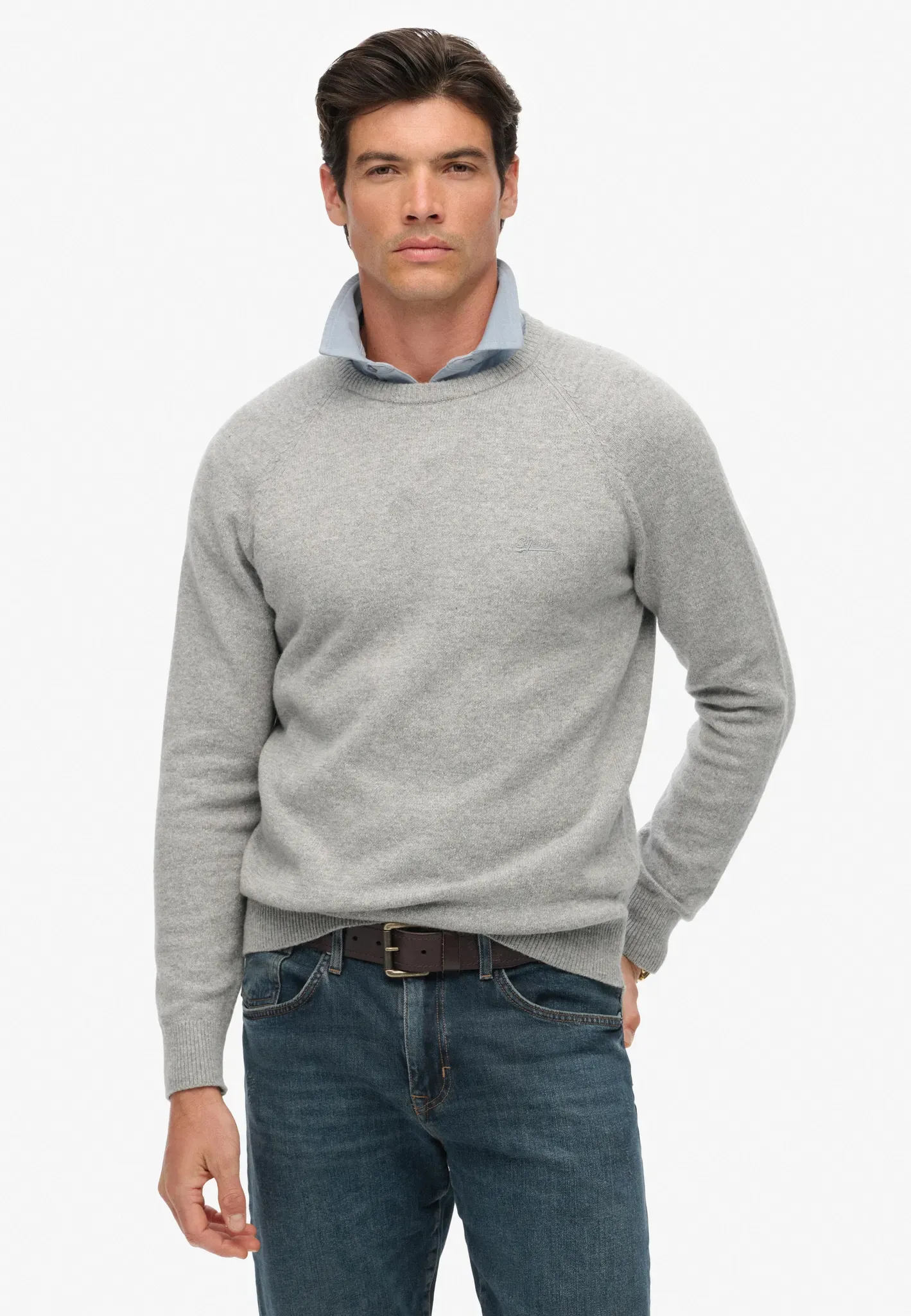 Strickpullover »WOOL BLEND JUMPER«, Gr. M, Light Grey Marl, , 30951968-M