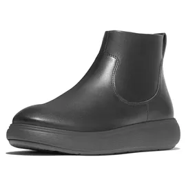 FitFlop Iq-comff Leather Zip Ankle Boots Stiefelette, Schwarz, 38 EU