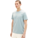 TOM TAILOR Herren T-Shirt PRINTED CREWNECK Regular Fit light ice blue, S