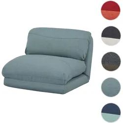 Schlafsessel HWC-E68, Schlafsofa Funktionssessel Klappsessel Relaxsessel, Stoff/Textil ~ grau-blau