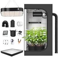 TOPRON Growzelt Komplettset Anbau Set mit 200W LED Vollspektrum Grow Lampe Dimmbar, 140x140x200cm GrowZelt Kit Komplettes Hydroponics Grow Tent Complete Set(140x140x200cm)