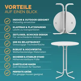 CASARIA Casaria® Stehtisch Ø80x110cm Weiß