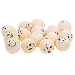 Wattekugeln mit verschiedenen Gesichtern, 25 mm Ø, 15 Stück