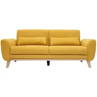 Miliboo Skandinavisches Sofa 3-Sitzer Samt gelb EKTOR
