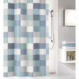 KLEINE WOLKE Duschvorhang Check 180 x 200 cm blau
