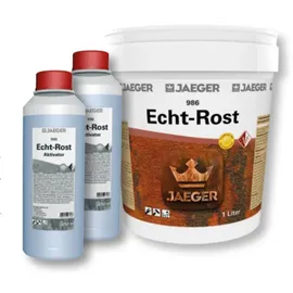 J Jaeger Echt-Rost Farbe mit Eisenpartikeln (1,0 L Grundfarbe + 2 x 250 ml Aktivator)