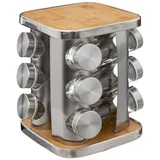5five simply smart 5five - gewürzständer x12 drehbar edelstahl bambus