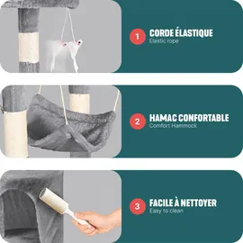 VOUNOT Kratzbaum 155 cm grau