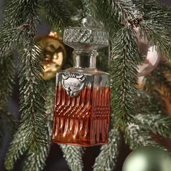 Weihnachtsbaumschmuck TEQUILA - Glas - inkl. Aufhänger - H: 14,9cm - eckig - tra...