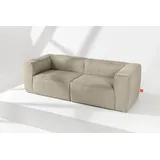 konsimo® 3-Sitzer Einzelsofa 3-Personen FEROX, hergestellt in der EU,aus breitem Cordstoff,Modern,3-Sitzer beige|braun