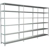 SCHULTE Regalwelt Grundregal Metall 230x260x35 cm weiß 18 Böden