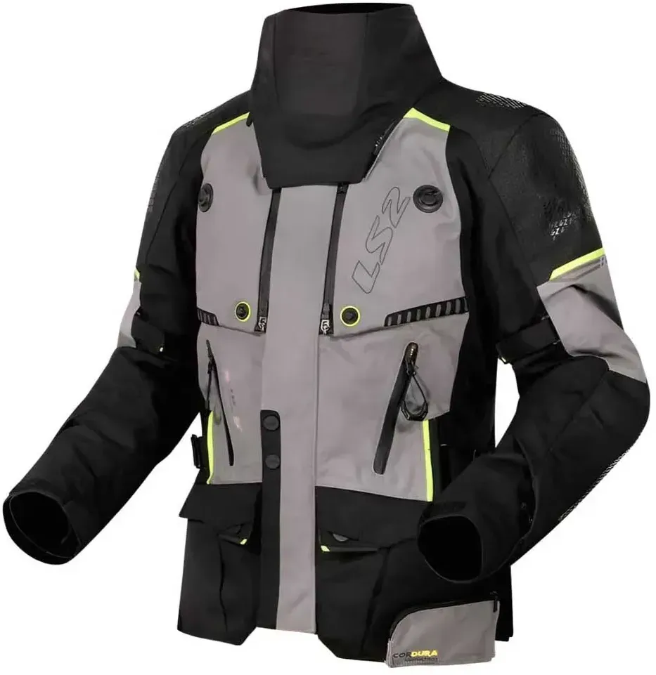 Ls2 Textil Apollo Jacke - Black / Dark Grey / Fluo Yellow - S