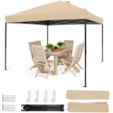 Homedemo Pop Up Pavillon 3x3, Faltpavillon 3x3 Wasserdicht Stabil Winterfest, UV-Schutz 50+ Faltbarer Pop up Pavillons, Höhenverstellbar partyzelt, Gartenpavillon für Party, Khaki