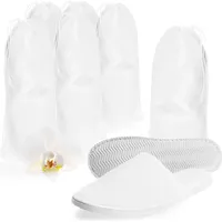 COM-FOUR com-four® Premium Frottee Slipper Größe 38/39, 6 Paar - Hotelslipper weiß geschlossen - Gästepantoffeln - Gästehausschuhe - Badeslipper - Fro... - weiß