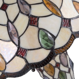 Clayre&Eef Tischleuchte 5182 mit buntem Tiffany-Glasschirm