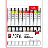 Marabu Basic Acrylfarben farbsortiert 18 x 12,0 ml