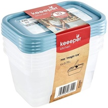 KEEEPER Gefrierdosen-Set Mia "Magic Ice", 4x 0,75 Liter, Vorratsbehälter, transparent,