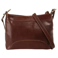 Piké Umhängetasche echt Leder, Made in Italy, braun