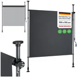 STEELSØN Senkrechtmarkise Serelia, Sichtschutz, Windschutz, Sonnenschutz (100x310 cm, Anthrazit) Vertikalmarkise wetterfest, Klemmmarkise ohne Bohren 100 cm