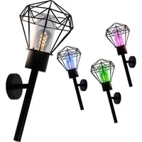 GLOBO Außenleuchte Wandleuchte Edelstahl Gartenlampe Fackel Wandlampe Gitter schwarz,